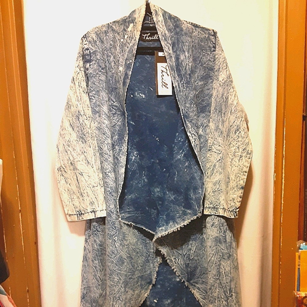 Denim Duster Raw Edge - L